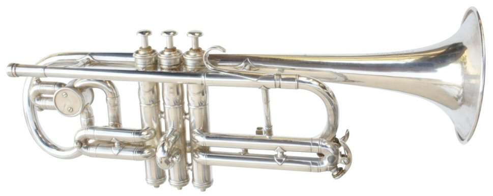 Boosey A10 Columbia Long Cornet.Made in a batch of 12, commenced 5 March 1927 and completed 21 April 1927. Good condition. "NVA" valve action. All slides free. High pitch with rotary change to A. Serial number 128758 on bell 100405 on valves. Inscribed on Bell NVA, Silbron, Registered, Class A, Boosey & Co Ltd, Makers London, British throughout. Blowswell. Supplied with case (not original). Price £599.00
