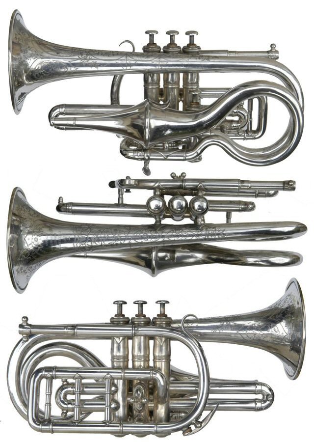 F Besson Echo Cornet in C with slide to Bb C1880 Serial number 25546. Price £1499.00