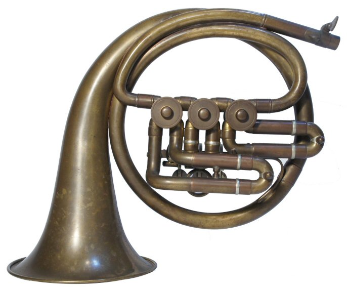 German Bugle with 3 Rotary Valves. Stamped made in GDR. Very good condition with nice patina. Plays well with a Flugel mouthpiece. Price £299.00
