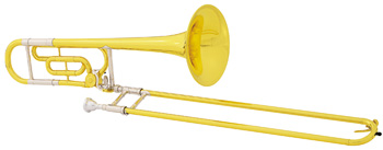 King Legend 608F Trombone Legend, .525" (13.34mm) bore with F attachment, 8" (203mm) rose brass bell,brass outer slides, lacquer finish, 6-1/2AL mouthpiece, woodshell case. A medium-bore instrument, ideal for a wide range of performance styles. 