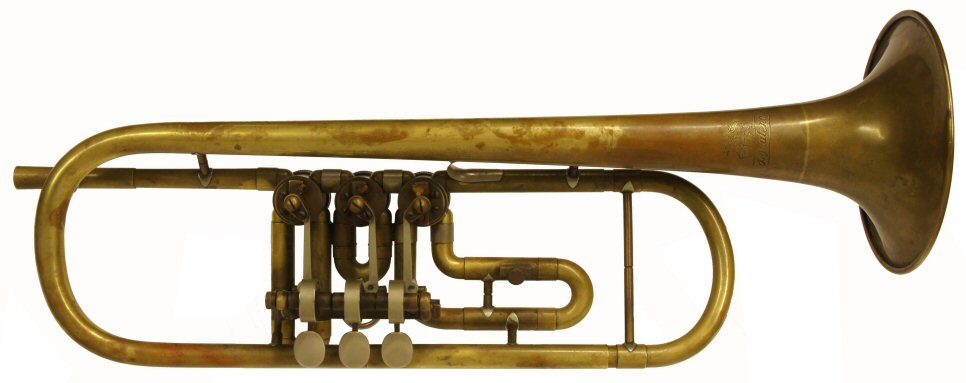 Lignatone Rotary Valve Trumpet. Instrument only. Raw brass finish. Good playing order