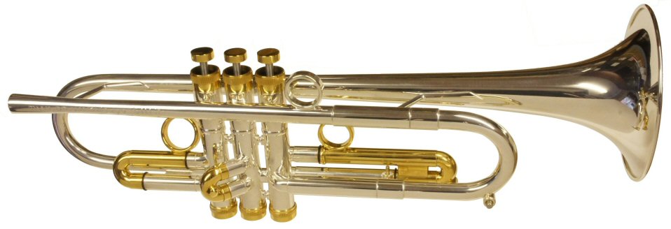 Taylor Chicago Lite Trumpet. Silver plated with gold trim