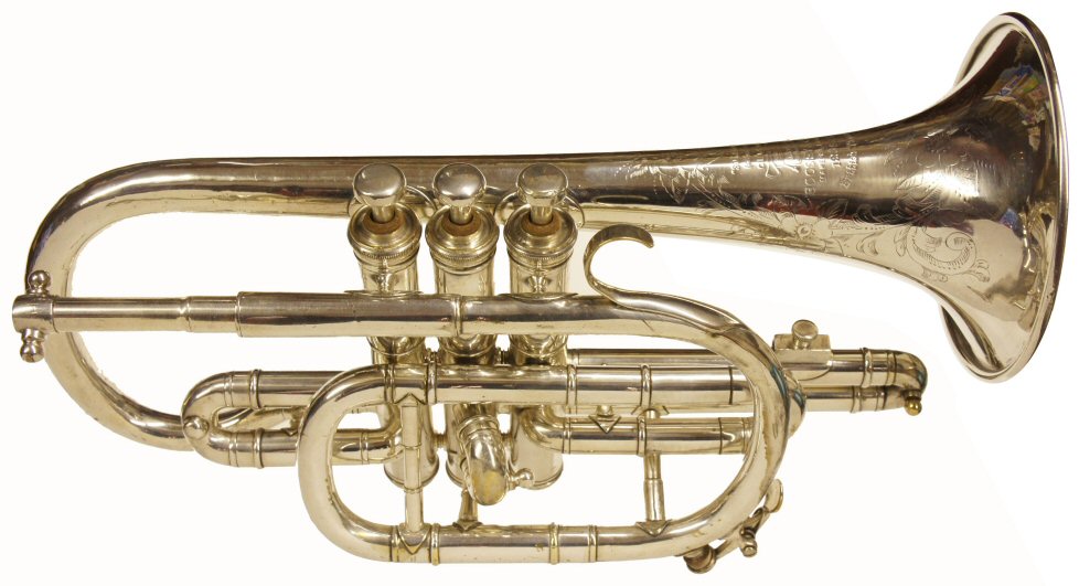 Boosey Solbron Cornet. Serial number on bell 123535. Restored to reasonable playing order. Instrument only. Price £350.00