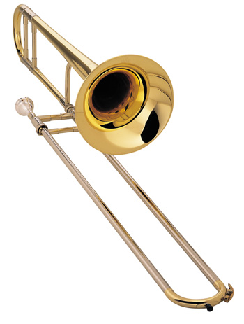 King 2102L 2B Legend trombone, Jiggs Whigham model, .491" (12.47mm) bore, 7-3/8" (187mm) bell, nickel silver outer slides, lightweight slide, lacquer finish, Whigham mouthpiece, 7553L woodshell case. Full warranty. An ultra-lightweight horn for exciting jazz lead performance.