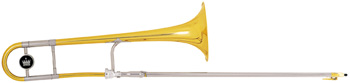 King 3B Trombone Legend, 3B model, .508" (12.9mm) bore, 8" (203mm) yellow brass bell, nickel silver outer slides, lacquer finish, 12C mouthpiece, woodshell case. The King 2103 3B Trombone is the most versatile commercial trombone in the world, suitable for both lead and solo playing 