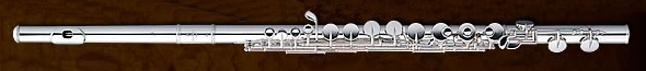 "The Pearl Alto flute is a truly monumental instrument, as it is the only Alto flute on the market to have our world renowned pinless mechanism and one-piece core-bar construction. In addition, the hand position is extremely comfortable, and the headjoint is responsive with excellent projection.The exceptionally efficient and dependable mechanism is complimented by Pearl's devotion to exact intonation,wide dynamic spectrum and tonal flexibility"