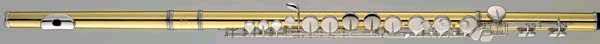Yamaha 421 Alto Flute. Yamaha alto flutes have reached a new standard in harmony flute design. Yamaha´s unique expertise with the various alloys used in brass instruments has led to the discovery that gold-brass (brass with a higher than usual copper content) is the perfect material for optimum tone, weight, and playability. The gold-brass gives a rich, colourful sound, and the Yamaha A421E alto flute is much more comfortable to hold and play than traditional alto flutes, being considerably lighter. 