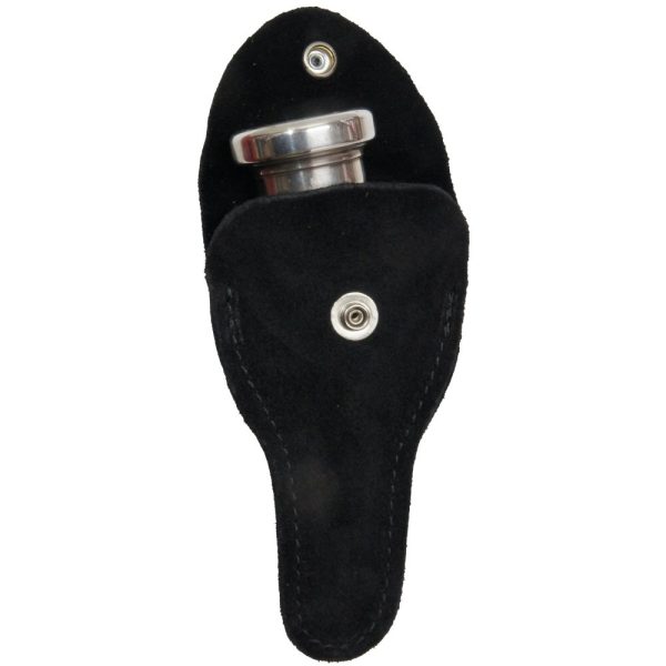 Black leather trombone mouthpiece pouch