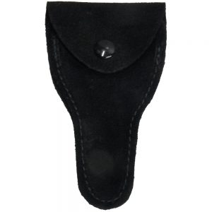 Black leather trombone mouthpiece pouch