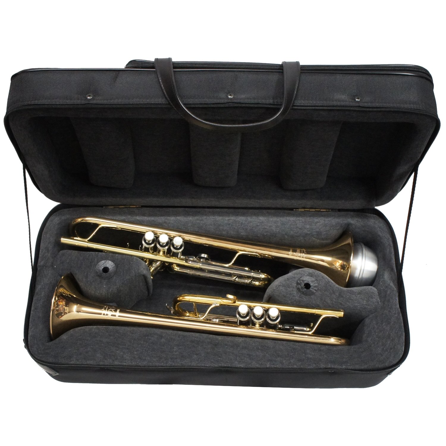 Bags double trumpet case Black cordura Backpack straps